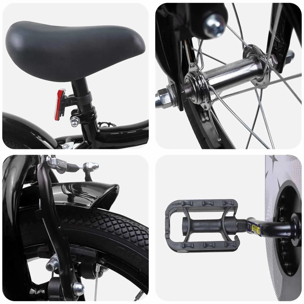 Bicicletta per Bambini 12 Pollici per bambini di 2-4 anni Nero
