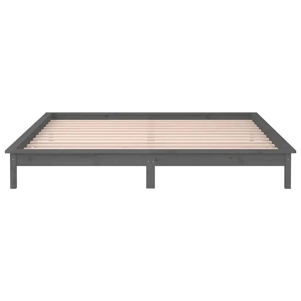 Giroletto LED Grigio 120x190 cm Small Double Legno Massello 820643