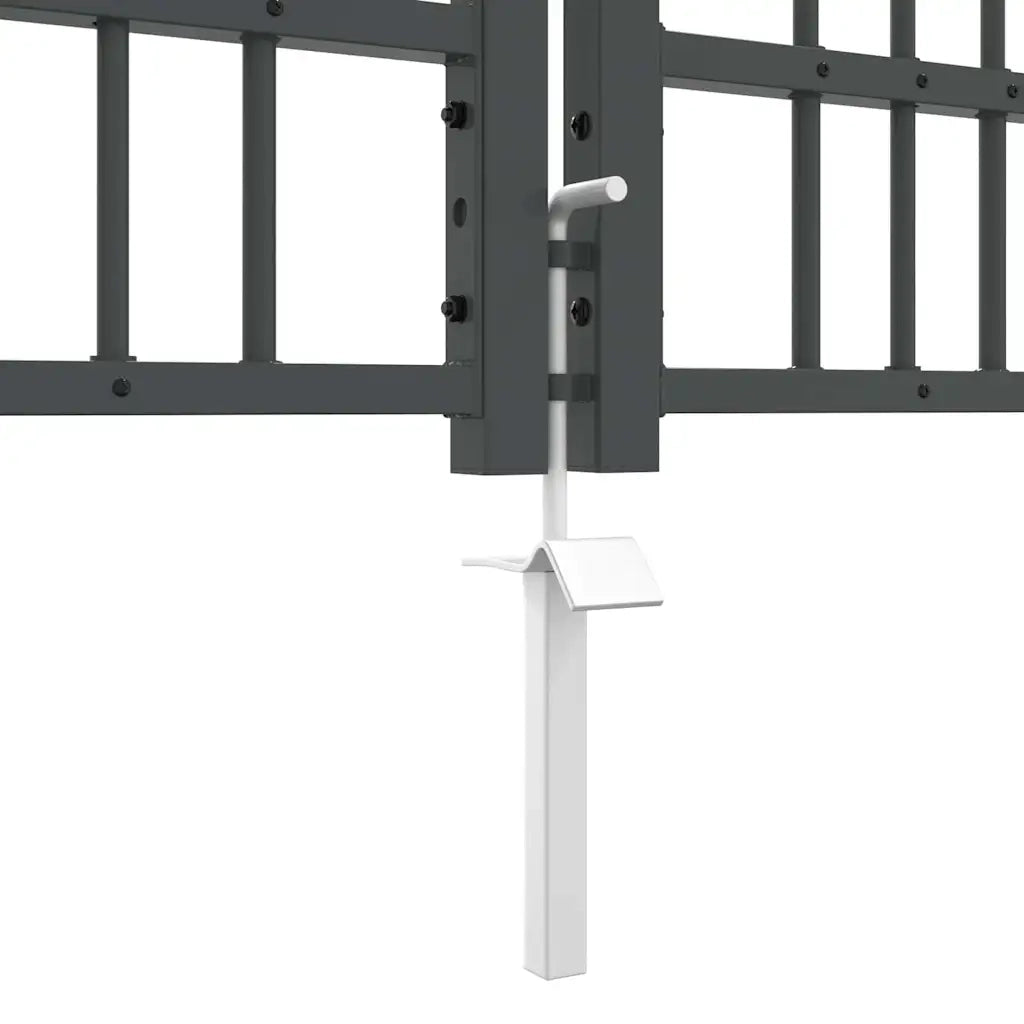 Cancello con Punta a Lancia KAMPEN 305 x 100 cm Acciaio Grigio 42009043