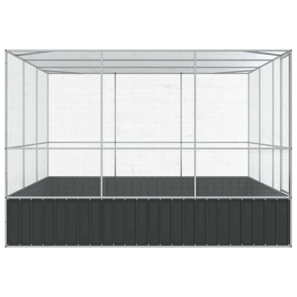 Voliera/gabbia per uccelli argentata 311 x 307 x 212 cm acciaio argentato 02_0045640