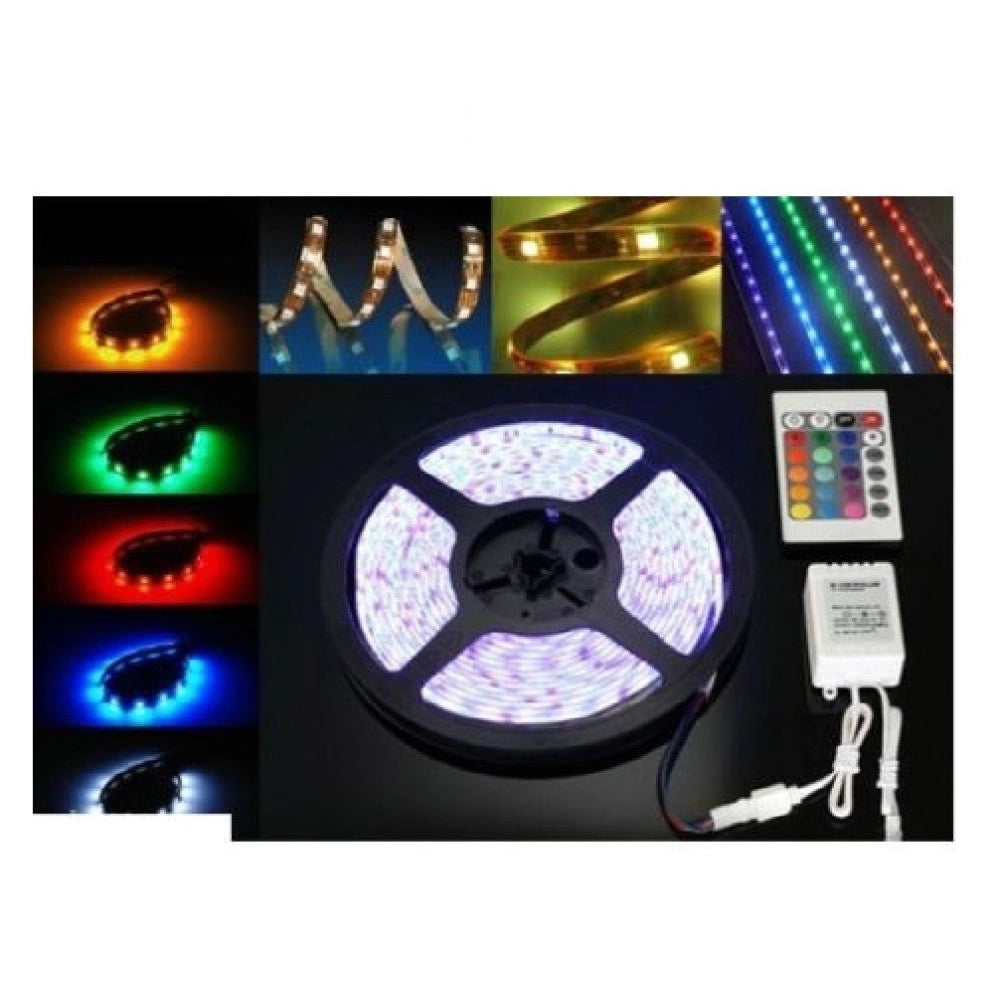Trade Shop - Bobina Striscia Led 5050 Flessibile 5 Mt Adesiva Luce Interno Esterno Ip65 Strip -