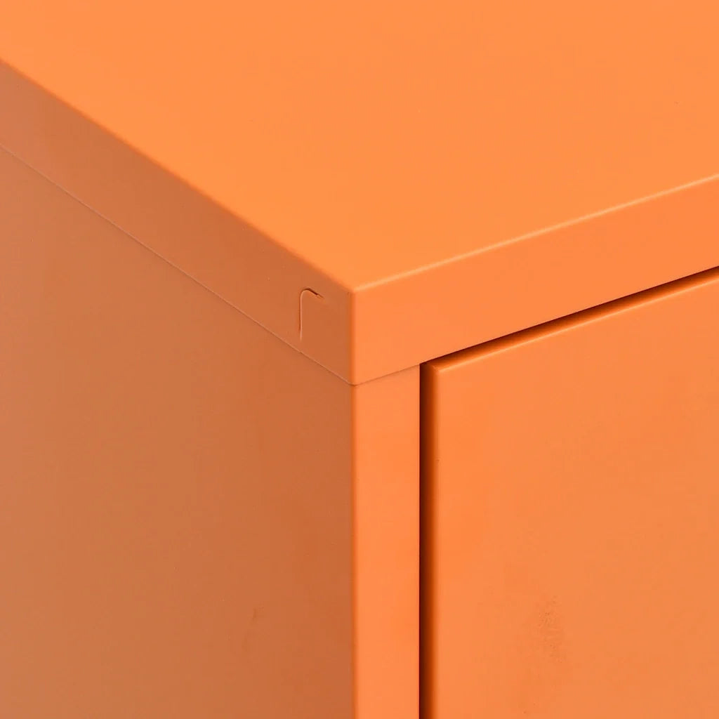 Mobile contenitore pratico 80 x 35 x 101,5 cm con ripiani regolabili design contemporaneo in acciaio arancione 02_0046856