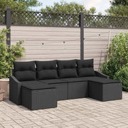Set di divani con cuscino 6 pcs Nero polyrattan 3346833