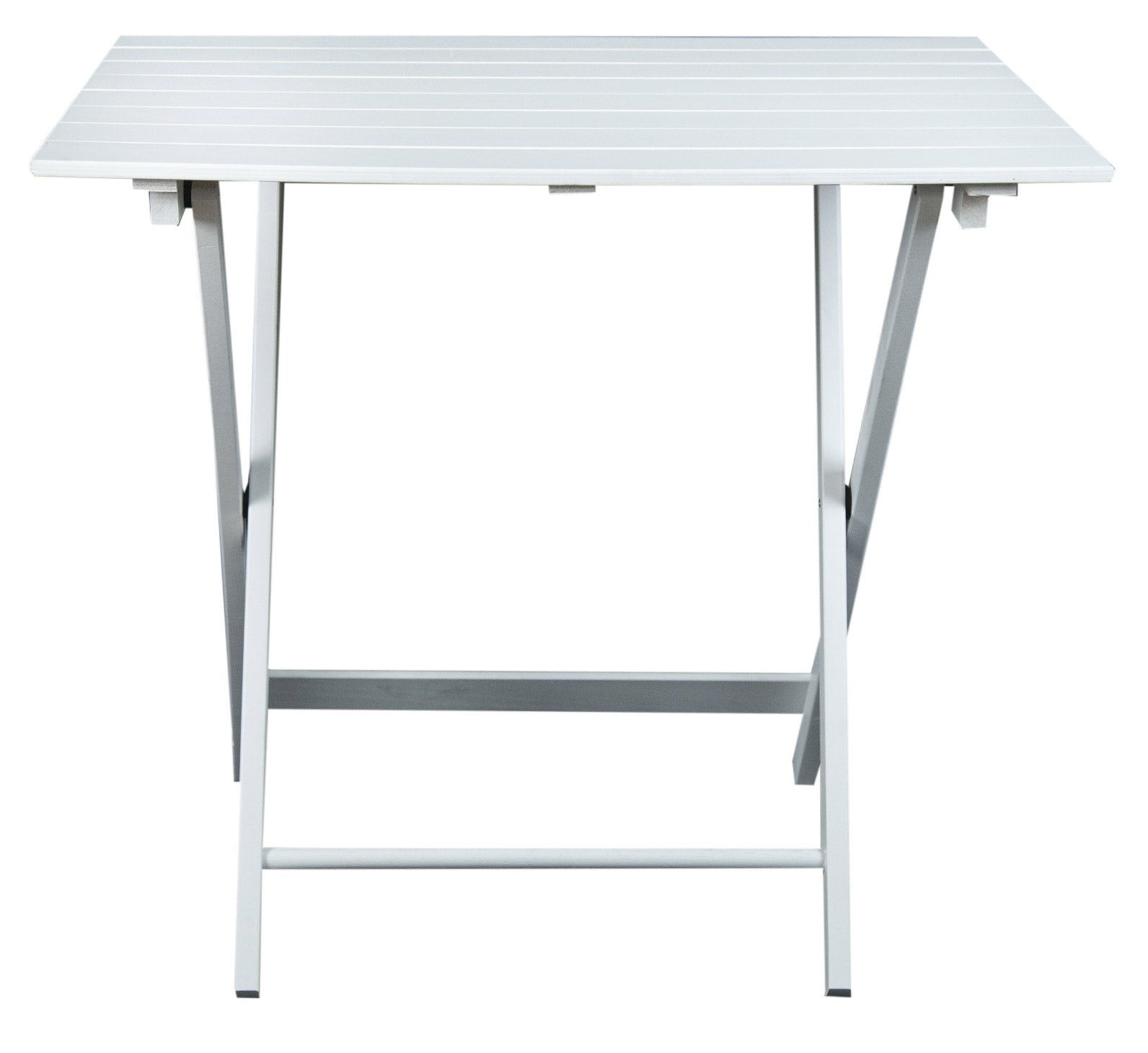 Tavolo da Giardino Pieghevole 80x60x80 cm in Legno Bianco
