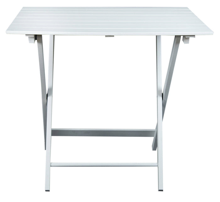 Tavolo da Giardino Pieghevole 80x60x80 cm in Legno Bianco