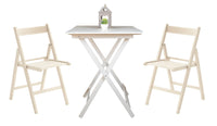 Tavolo da Giardino Pieghevole 80x60x80 cm in Legno Bianco