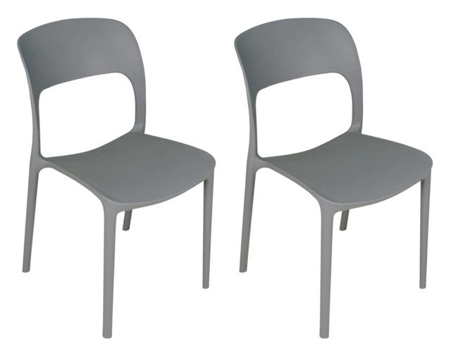 Sedia impilabile in polipropilene grigio scuro - Maya (2 pz) - SD05MAPP