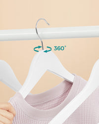 Grucce in legno VALORA - Antiscivolo, resistenti, bianche x10 - CRW03W10