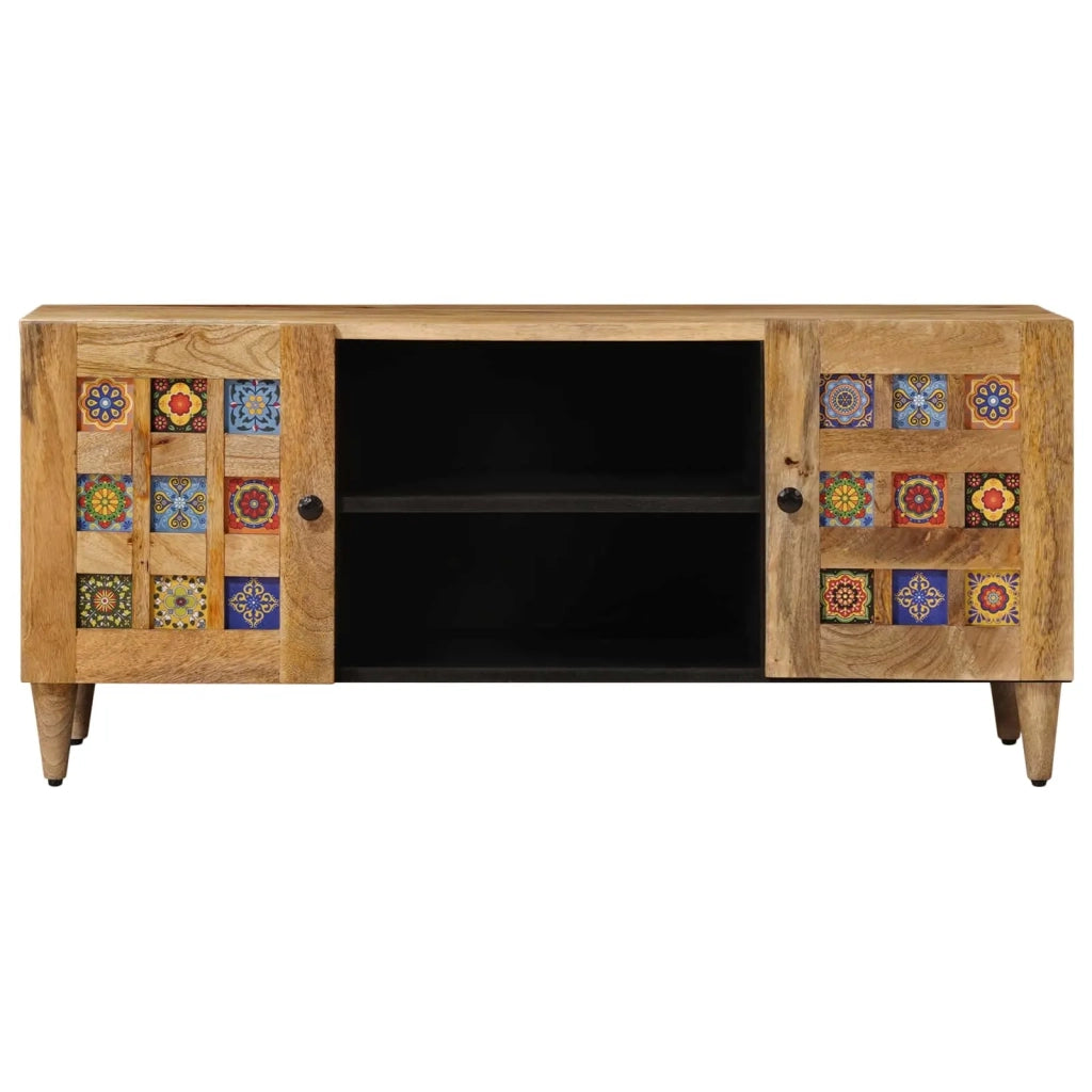 Mobile TV Naturale 105 x 33 x 46 cm Legno di mango massello 4018260