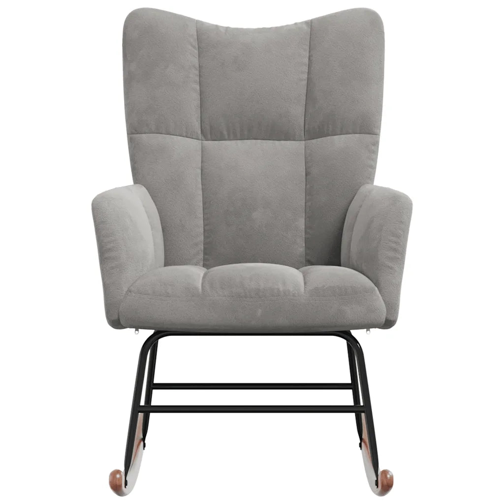Sedia a Dondolo Grigio Chiaro in Velluto cod mxl 68830