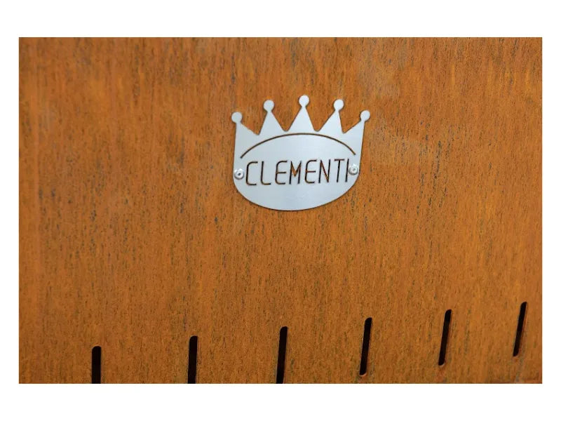 Barbecue a carbone e legna Clementi Super Flipper 60x53 in acciaio Corten