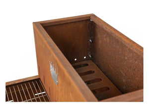 Barbecue a carbone e legna Clementi Super Flipper 60x53 in acciaio Corten