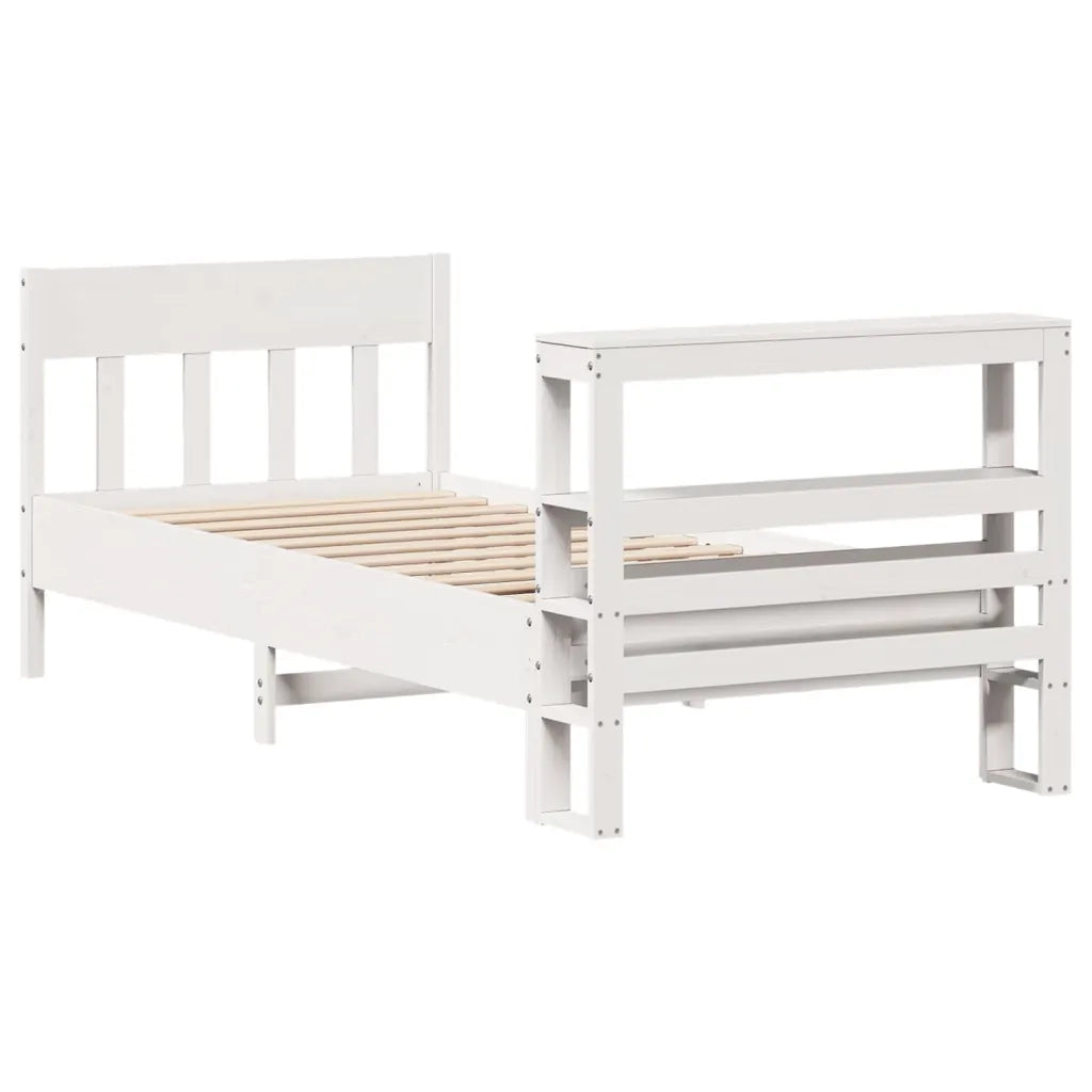 vidaXL Letto senza Materasso Bianco 75x190 in Legno Massello di Pino