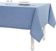 Tavolo da pranzo in cotone 100% 170x170 cm, tovaglia per tavolo, tovaglia per cucina, sala da pranzo, tovaglie per tavolo per Pasqua, tovaglie da esterno per giardino, quadrata (blu/bianco, a quadri)