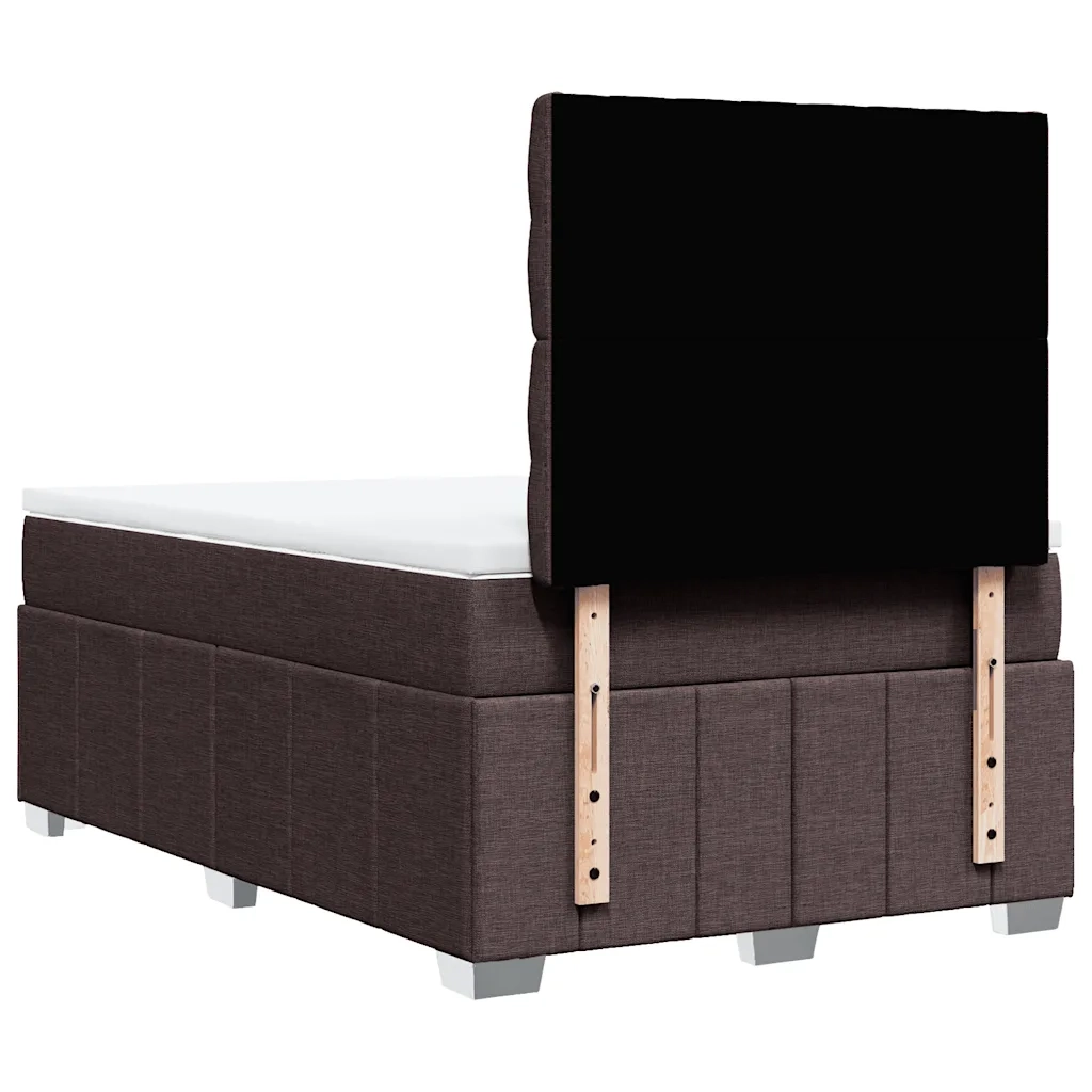 Giroletto a Molle con Materasso Marrone Scuro 120x190cm Tessuto