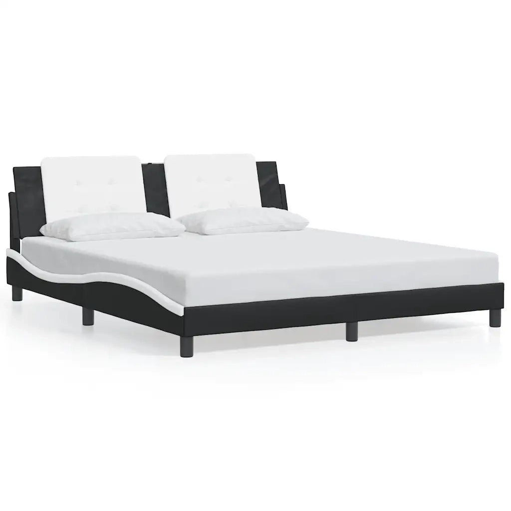 Giroletto senza Materasso Zadar Nero e Bianco 180x200 cm in Similpelle 3208203