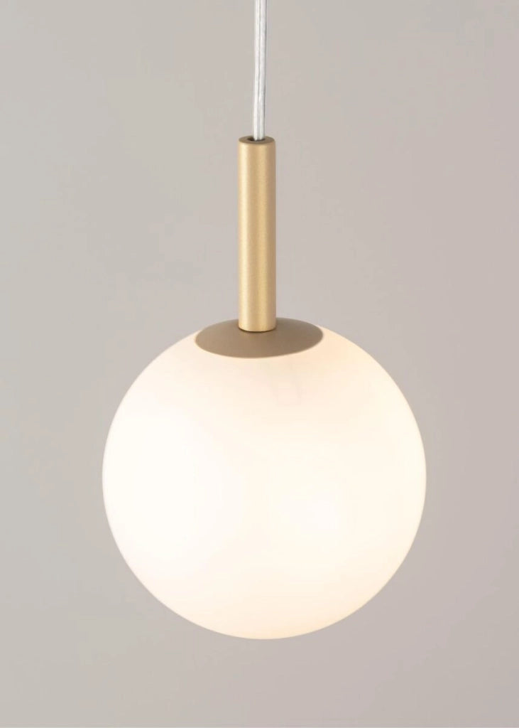 Lampada a sospensione oro sfera vetro bianco Gama G9 Sigma