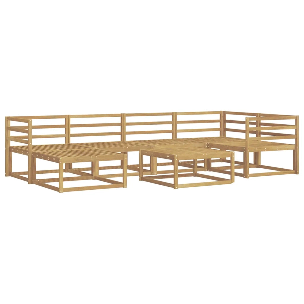 Set di divani da esterno 7 pcs Bianco Legno di Acacia Massello 3386708