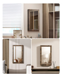 Mobiletto portagioielli da parete VALORA con specchio, marrone rustico JJC051K01