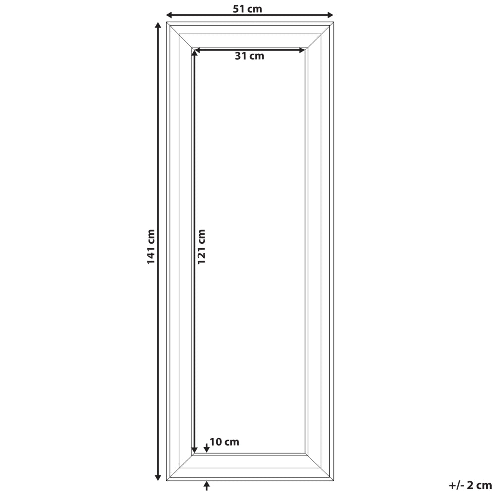 Specchio da parete pensile bianco 51 x 141 cm in materiale sintetico ispirato allo stile minimalista scandinavo
