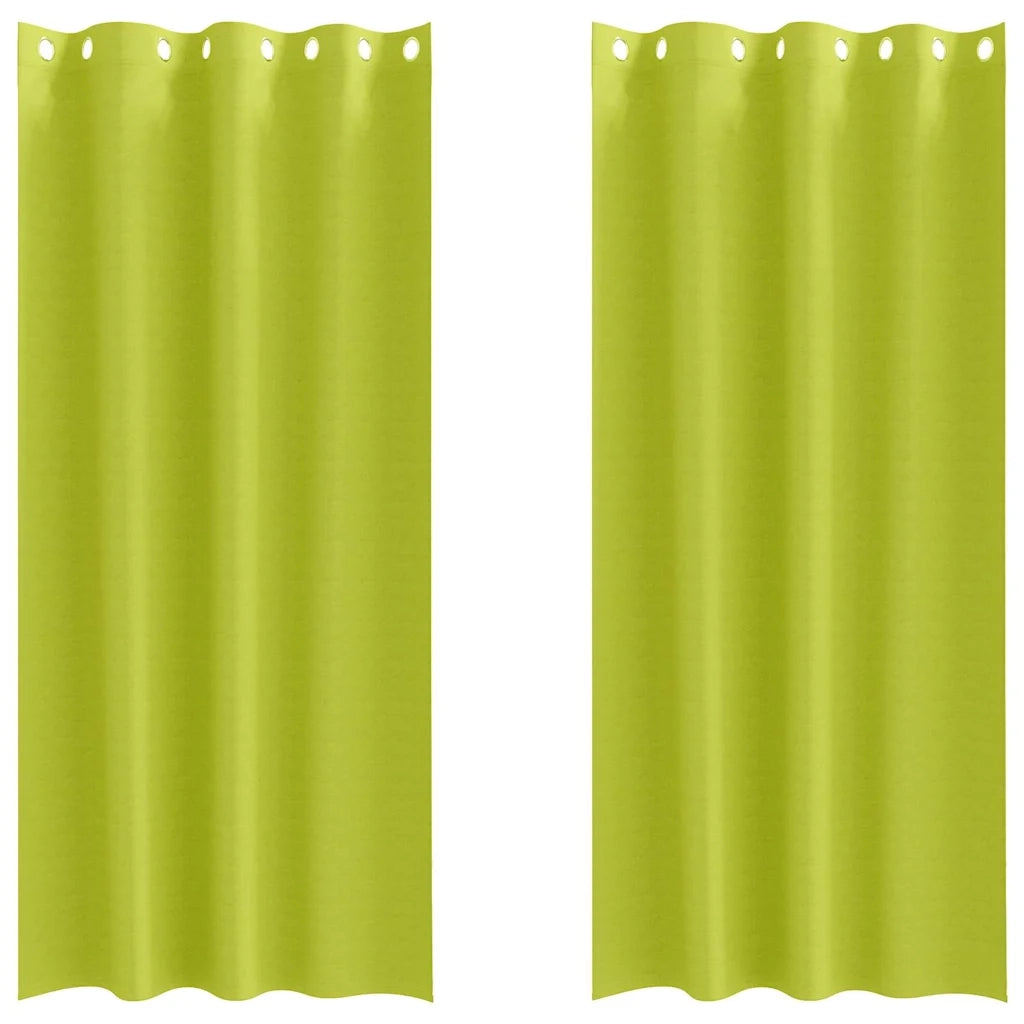 Tende Blackout con Anelli 2 pz Verde 245 x 140 cm Poliestere 4107391