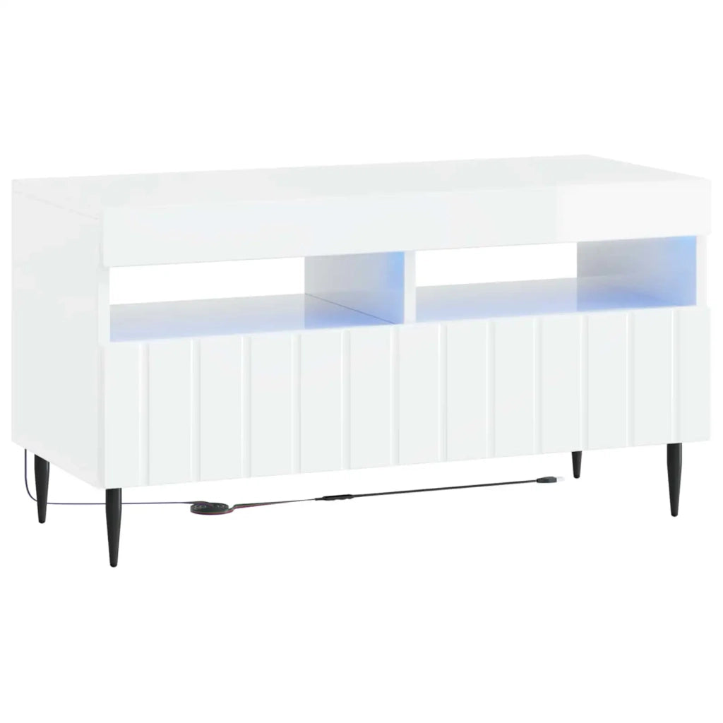 Mobile TV LED a 5 pezzi Bianco Lucido Legno ingegnerizzato 3416520