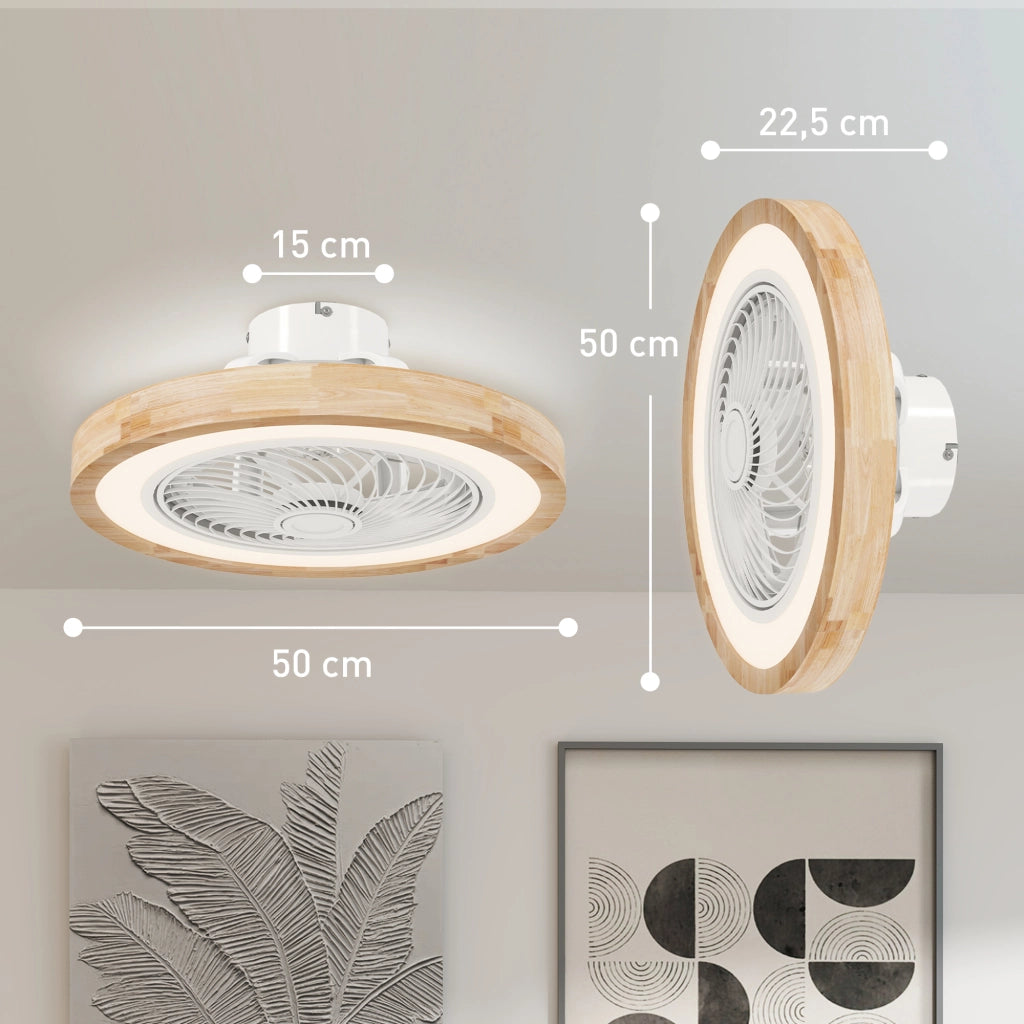 Ventilatore da Soffitto con Luce e Telecomando ¨C Zephmum ¨C Marrone Chiaro