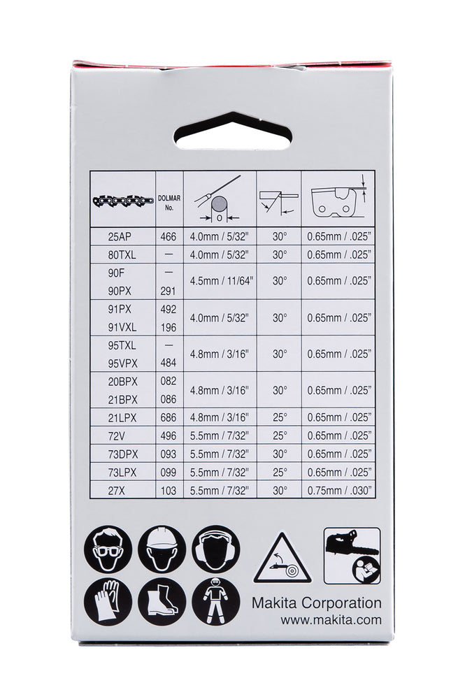 Catena per barre 25cm 46 maglie 80TXL Makita 191T89-0