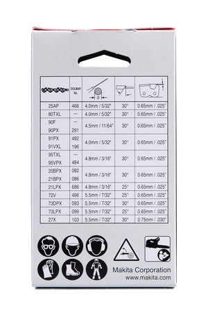 Catena per barre 25cm 46 maglie 80TXL Makita 191T89-0