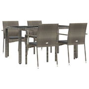 Set da pranzo da giardino per esterni da 5 pezzi con cuscini grigi 02_0013717