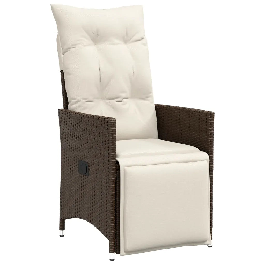 Set BistrÃ² da Giardino 7 pz con Cuscini in Polyrattan Marrone
