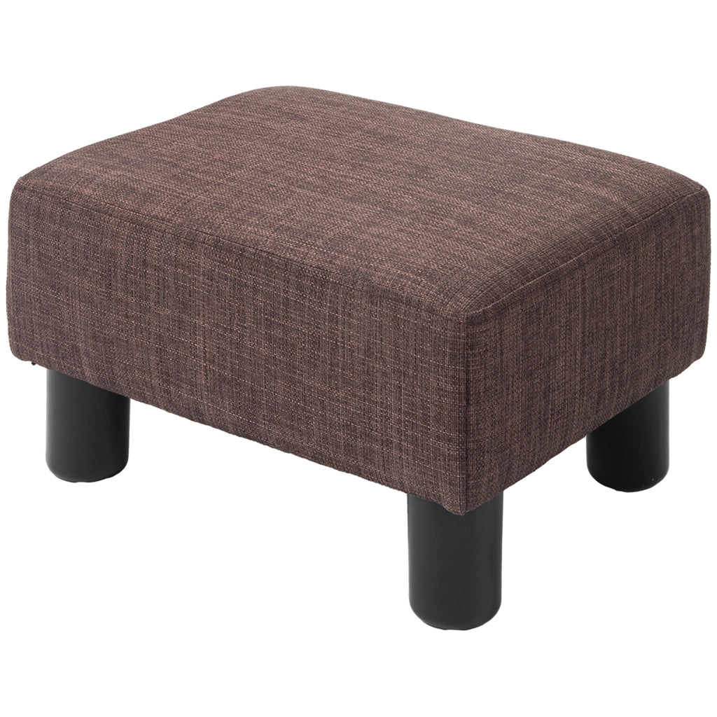 Pouf in tessuto effetto lino ¨C zephmum ¨C marrone 40x30x24cm