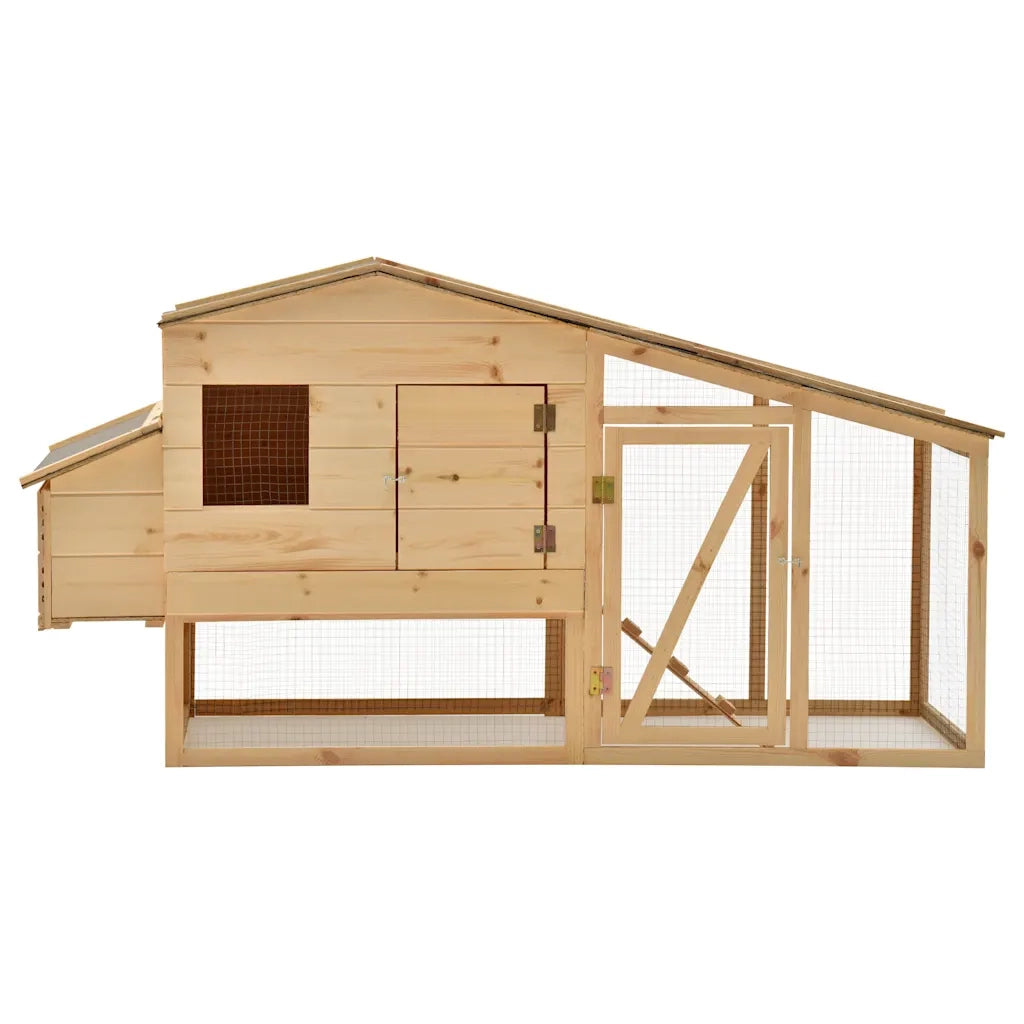 Pollaio in Legno Massello di Pino 178x67x92 cm 170915