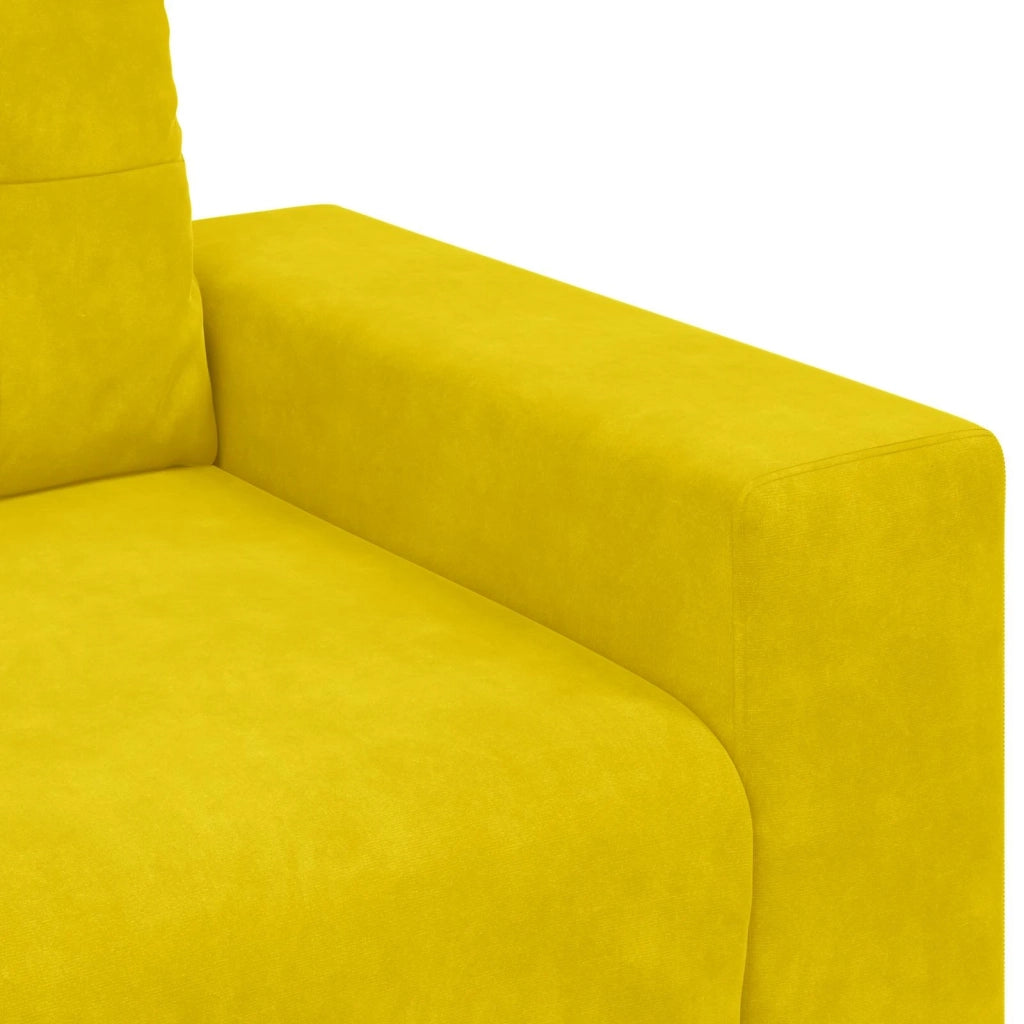 Divano 3-Persone Giallo 220 cm Velluto 4105140