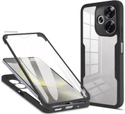 Hoesje schoccorientato, ultraduro in silicio trasparente, resistente ai graffi, per Xiaomi Redmi 13 4G / Xiaomi Poco M6 4G con bordo di protezione PC, trasparente, resistente ai graffi (nero)