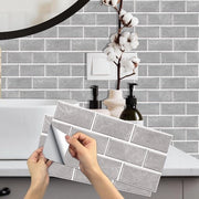 Tegelstickers in pietra grigia 12 pezzi pel-en-plak - decorazione per cucina e bagno - vinile autoadesivo per parete - 15x30 cm Tegelstickers