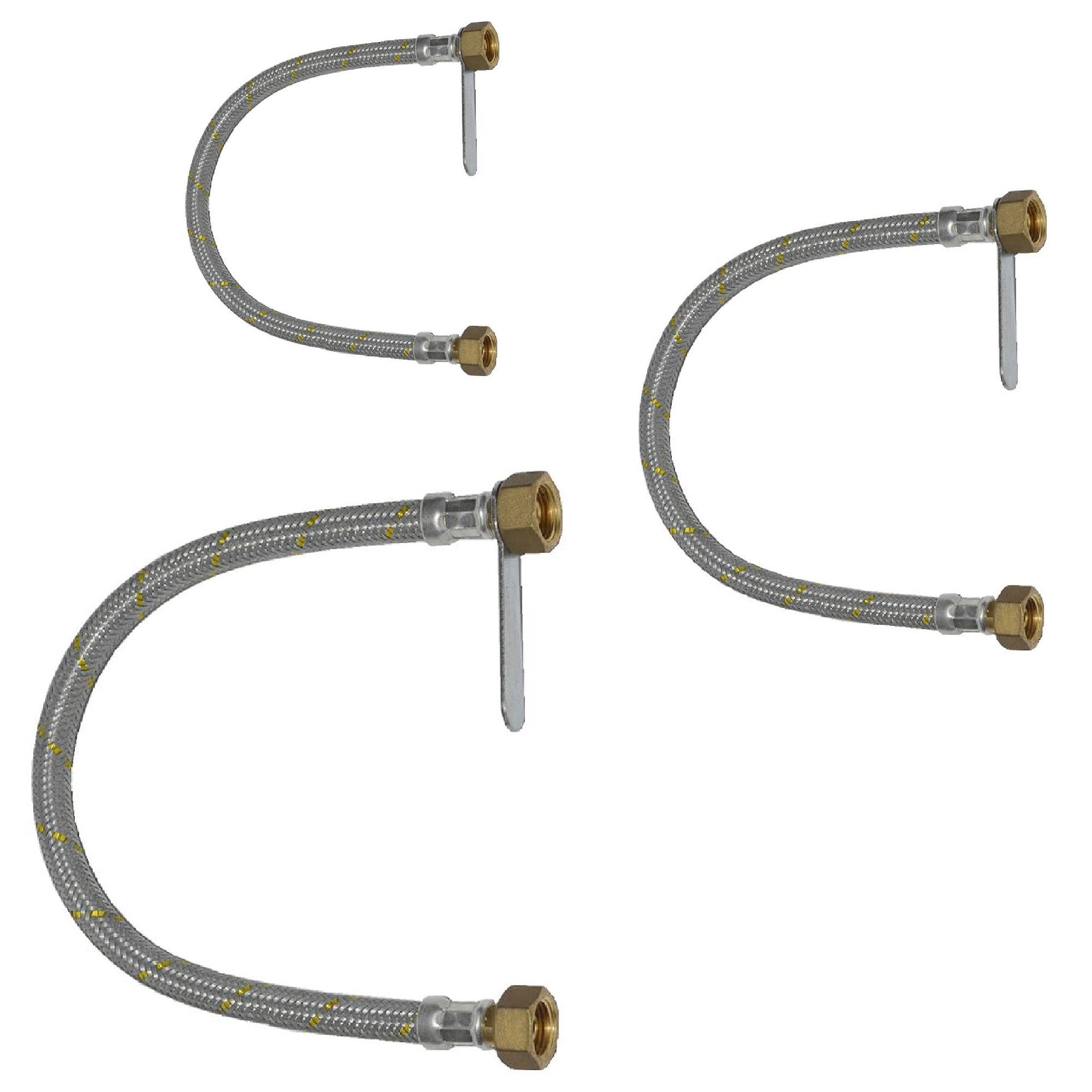 Tubo Flessibile acciaio inox centralina e mini centralina gas + misure FF 1/2" 50 cm