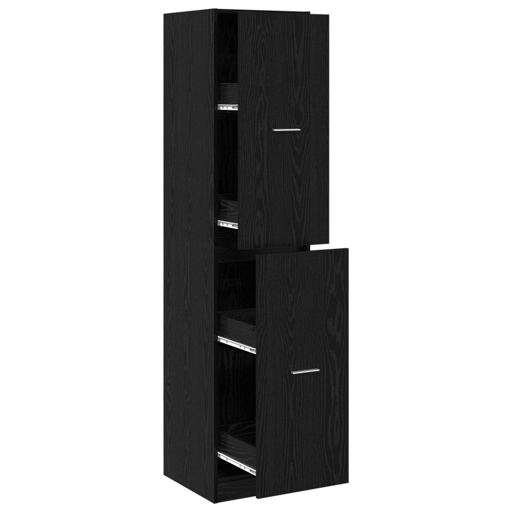 armadio da farmacia rovere nero 40x41x174,5 cm legno ingegnerizzato