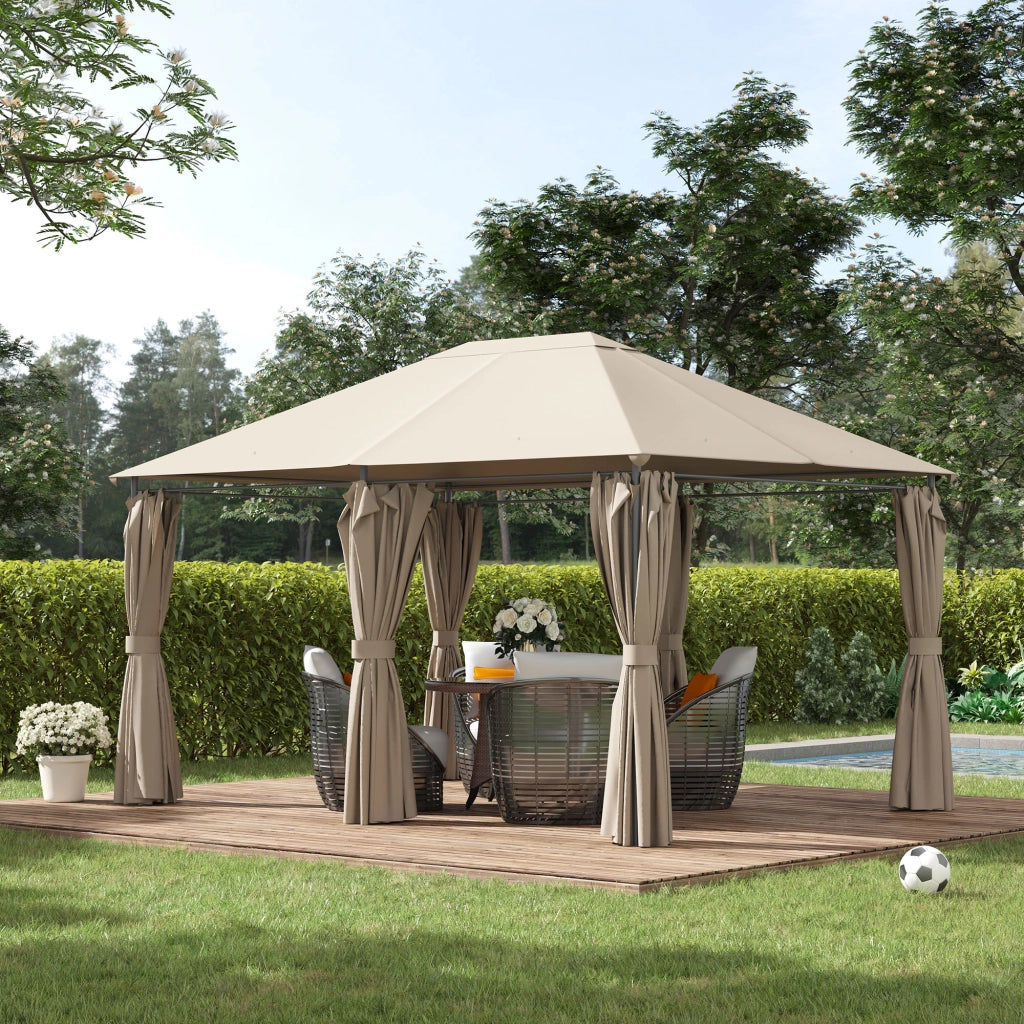Gazebo per giardino ¨C zephmum ¨C 4x3x2.72 m colore kaki