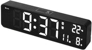Multifunzionale orologio da parete LED con sveglia silenziosa per la casa - congheria nera e luce bianca