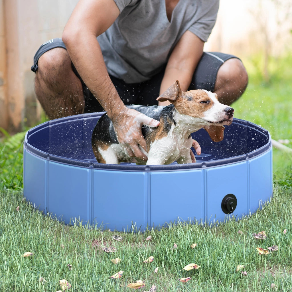 Piscina per Cani Pieghevole in Plastica ¨C zephmum ¨C 80x20 cm Blu
