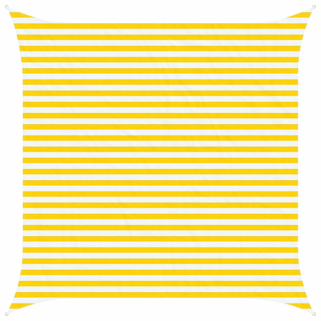 Vela Parasole | Telo Ombra | Vela da ombra solare Giallo e Bianco 3,6 x 3,6 m