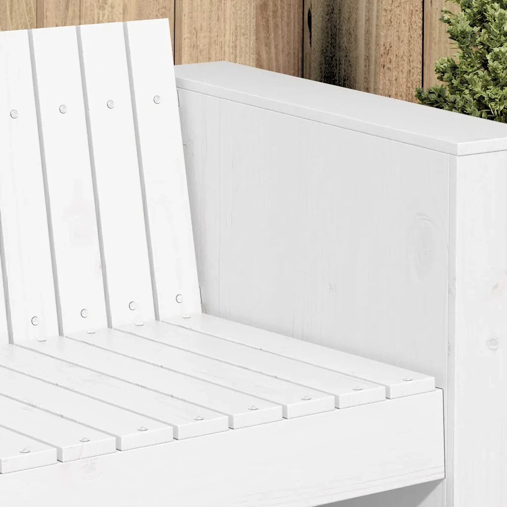 Divano da giardino-Sofa da Giardino-Divano da esterno Bianco 134 x 60 x 62 cm Pino massello