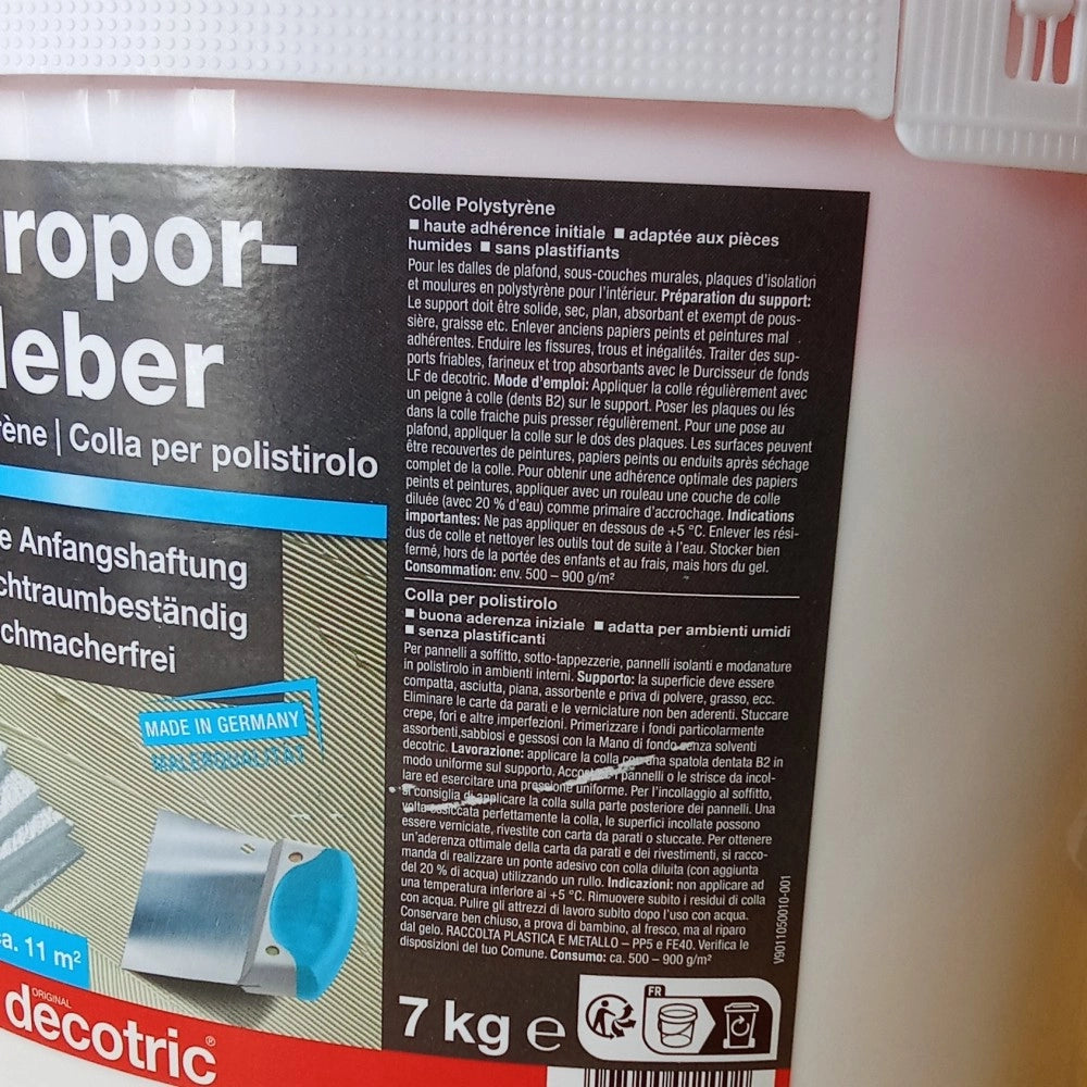 Decotric stiroporkleber 7kg colla per polistirolo ed espanso rigido