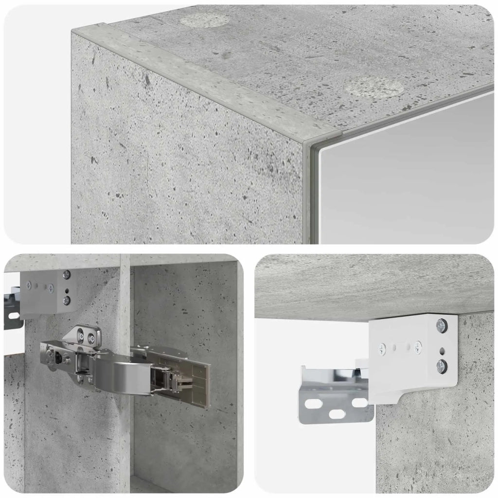 Mobiletto per specchio da bagno con lo scaffale Grigio cemento