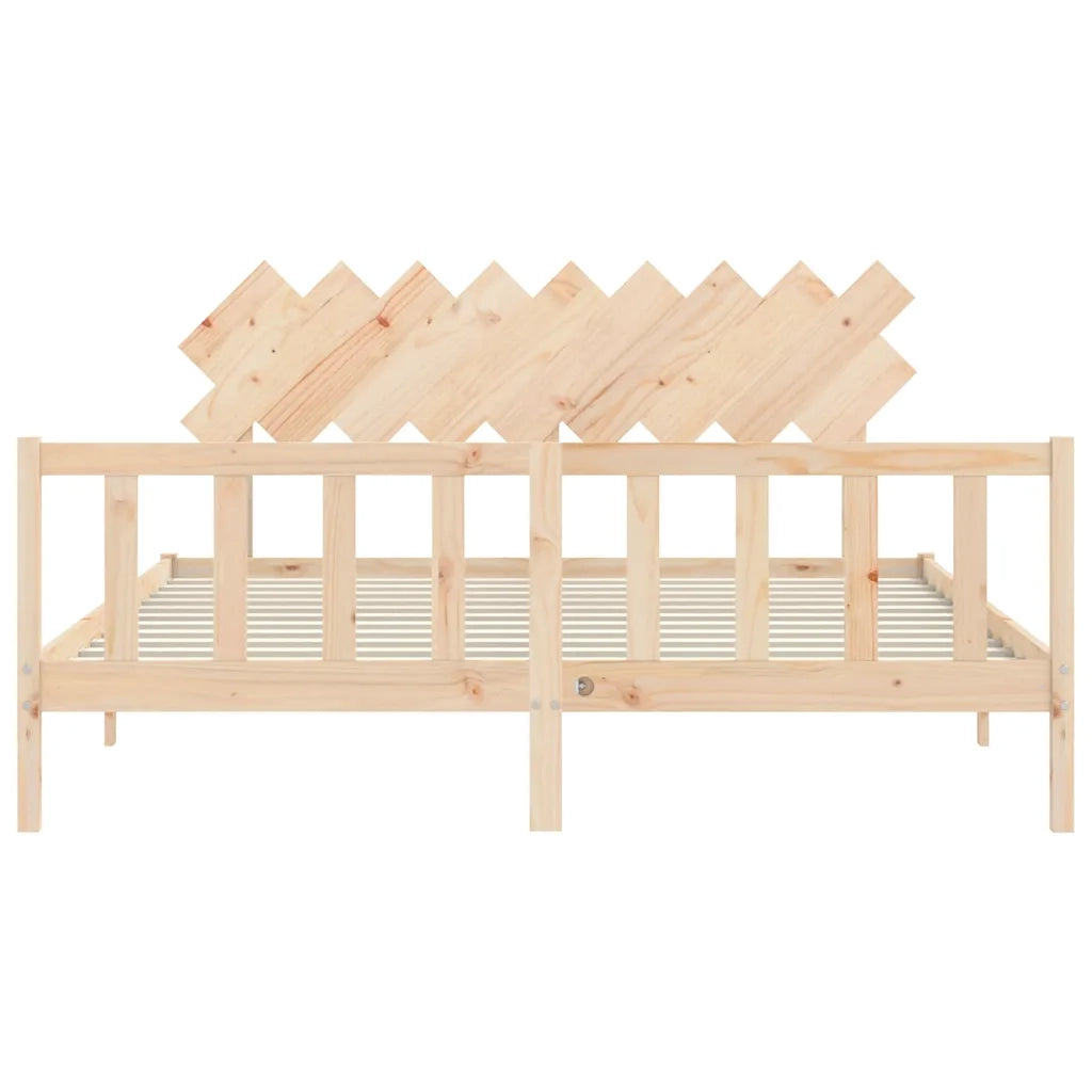 Giroletto con Testiera Super King Size in Legno Massello 3193481