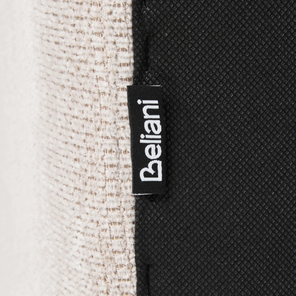 Pouf beige chiaro imbottito, elemento modulare per divano, pouf rettangolare, salotto moderno