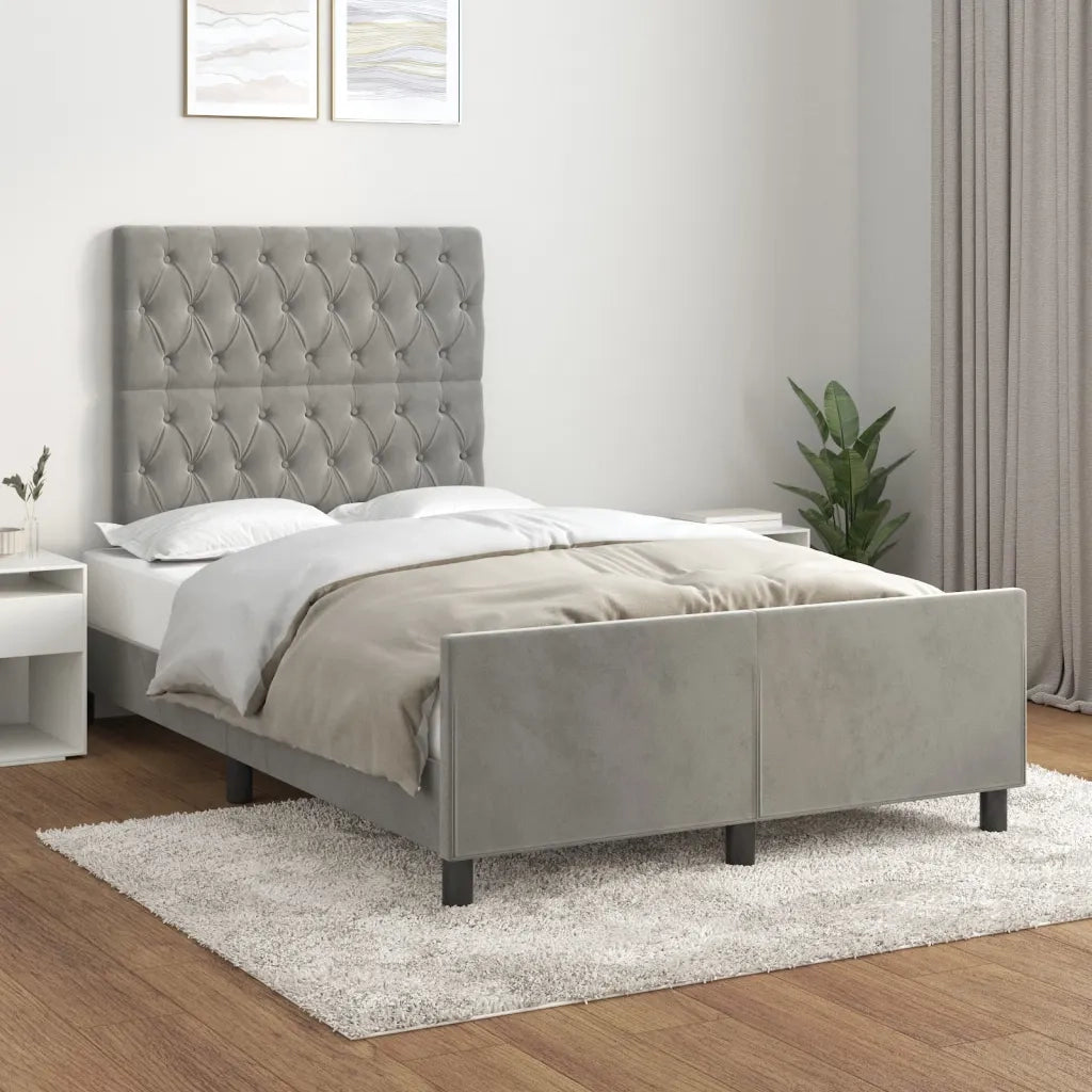 Giroletto senza Materasso Grigio Chiaro 120x200 cm Velluto 3125928