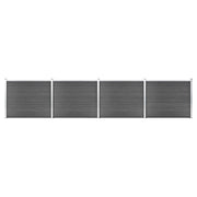 Set Pannelli di Recinzione in WPC 699x146 cm Nero