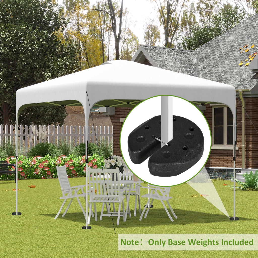 Set 4 Pesi Zavorra Circolari per Gazebo Tendone con Picchetti Rinforzo e Corda Trasporto HDPE ¨C Xylo